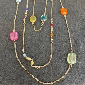 Long colorful 3 strand necklace